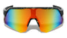 Ink Splatter Geometric Semi-Rimless Shield Lens Sports Wholesale Sunglasses