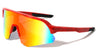 Ink Splatter Geometric Semi-Rimless Shield Lens Sports Wholesale Sunglasses