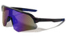 Ink Splatter Geometric Semi-Rimless Shield Lens Sports Wholesale Sunglasses