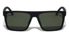 Soft Rubber Coating Temple Pattern Block Accent Flat Top Square Wholesale Sunglasses