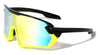 Frontal Duo-tone Frame Shield Color Mirror Lens Sports Wholesale Sunglasses