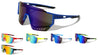 Color Mirror Shield Lens Cutout Semi Rimless Sports Wholesale Sunglasses