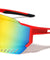 Color Mirror Shield Lens Cutout Semi Rimless Sports Wholesale Sunglasses