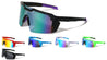 Side Shield Frame Ink Splatter One Piece Color Mirror Lens Sports Wholesale Sunglasses