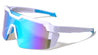 Side Shield Frame Ink Splatter One Piece Color Mirror Lens Sports Wholesale Sunglasses