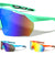 Color Mirror Shield Lens Three Cutout Temple Sports Wholesale Sunglasses