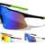 Semi Rimless Shield Color Mirror Lens Grip Pattern Sports Wholesale Sunglasses