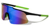 Semi Rimless Shield Color Mirror Lens Grip Pattern Sports Wholesale Sunglasses