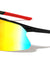 Semi Rimless Shield Color Mirror Lens Grip Pattern Sports Wholesale Sunglasses