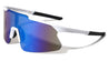 Semi Rimless Shield Color Mirror Lens Grip Pattern Sports Wholesale Sunglasses