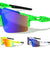 Semi Rimless Color Mirror Shield Lens Ink Splatter Sports Wholesale Sunglasses