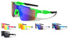 Semi Rimless Color Mirror Shield Lens Ink Splatter Sports Wholesale Sunglasses