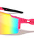 Semi Rimless Color Mirror Shield Lens Ink Splatter Sports Wholesale Sunglasses