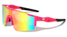 Semi Rimless Color Mirror Shield Lens Ink Splatter Sports Wholesale Sunglasses