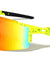 Semi Rimless Color Mirror Shield Lens Ink Splatter Sports Wholesale Sunglasses