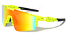 Semi Rimless Color Mirror Shield Lens Ink Splatter Sports Wholesale Sunglasses