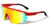 Semi Rimless Color Mirror Cutout Shield Lens Sports Wholesale Sunglasses