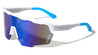 Semi Rimless Color Mirror Cutout Shield Lens Sports Wholesale Sunglasses