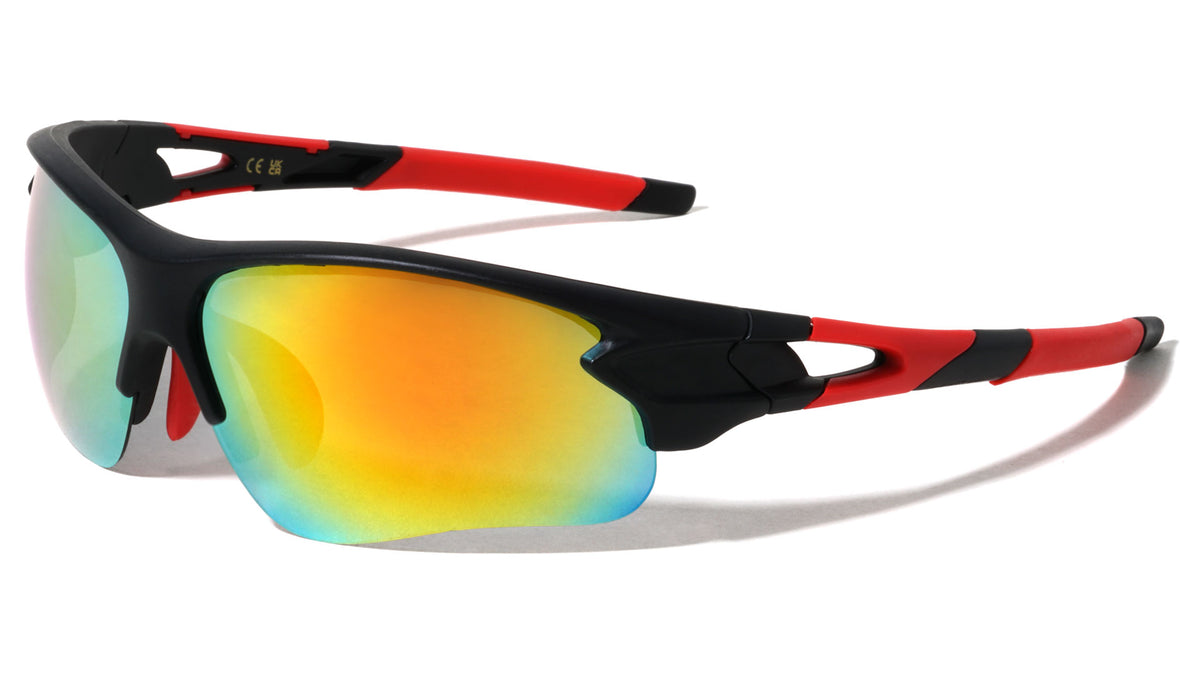 Light Weight Semi Rimless Color Mirror Lens Sports Wholesale Sunglasses