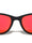 Red Accent Leather Temple Texture Classic Square Sports Wholesale Sunglasses