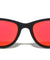 Red Accent Leather Temple Texture Classic Square Sports Wholesale Sunglasses