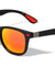 Red Accent Leather Temple Texture Classic Square Sports Wholesale Sunglasses
