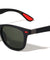 Red Accent Leather Temple Texture Classic Square Sports Wholesale Sunglasses