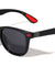 Red Accent Leather Temple Texture Classic Square Sports Wholesale Sunglasses