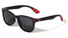 Red Accent Leather Temple Texture Classic Square Sports Wholesale Sunglasses
