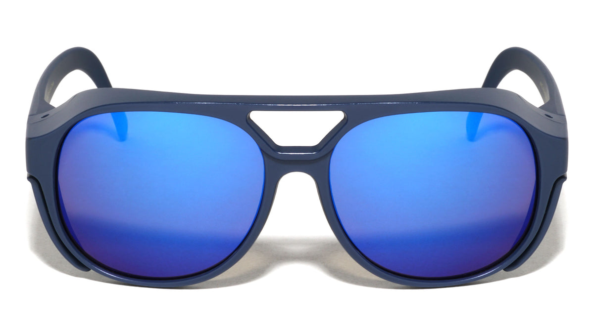 Side Eye Shields Color Mirror Sports Aviators Wholesale Sunglasses