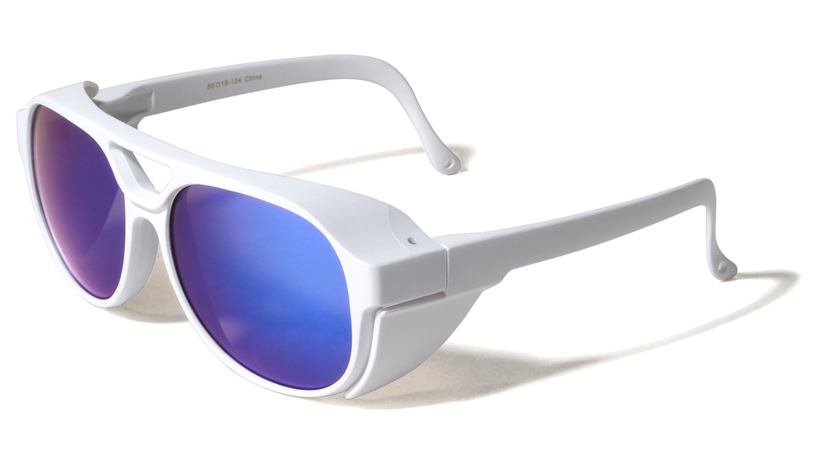 Side Eye Shields Color Mirror Sports Aviators Wholesale Sunglasses