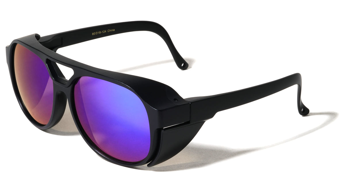 Side Eye Shields Color Mirror Sports Aviators Wholesale Sunglasses