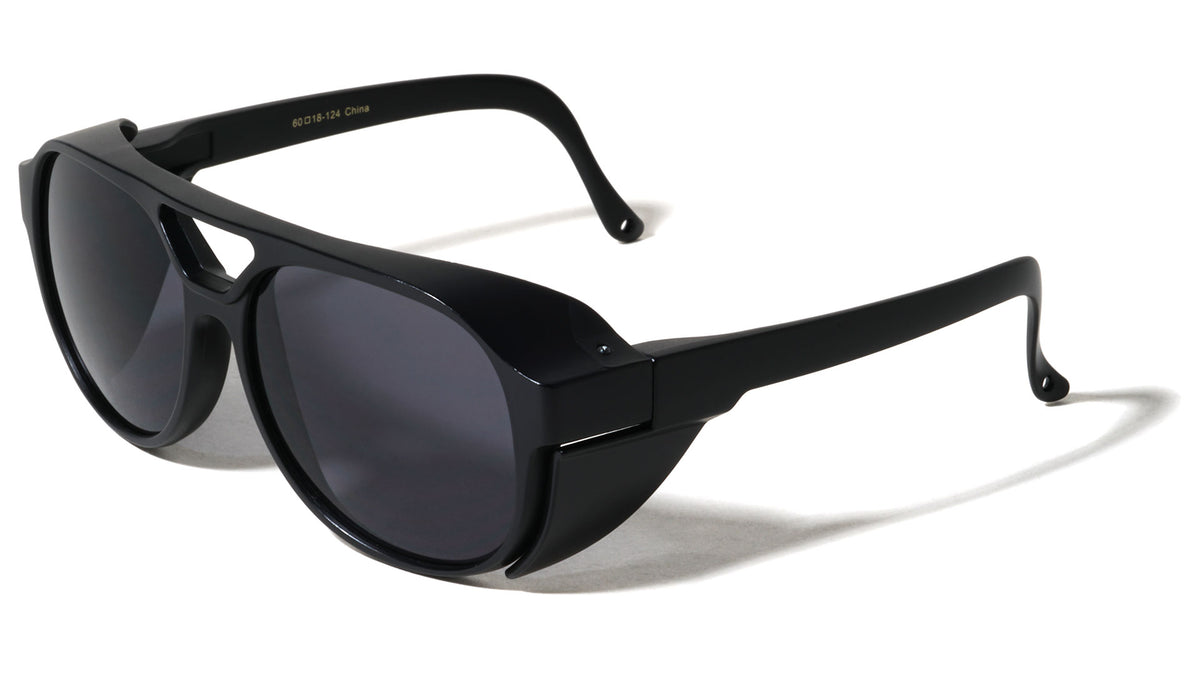 Side Eye Shields Color Mirror Sports Aviators Wholesale Sunglasses