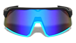 Color Mirror One Piece Shield Lens Semi Rimless Sports Wholesale Sunglasses