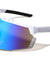 Color Mirror Shield Lens Cutout Semi Rimless Sports Wholesale Sunglasses
