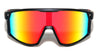Color Mirror One Piece Shield Lens Temple Cutout Sports Wholesale Sunglasses