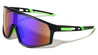 Color Mirror One Piece Shield Lens Temple Cutout Sports Wholesale Sunglasses