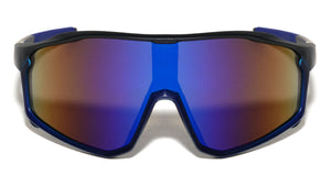 Color Mirror One Piece Shield Lens Duotone Sports Wholesale Sunglasses