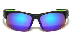 Semi Rimless Color Mirror Lens Rectangle Sports Wholesale Sunglasses