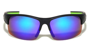 Semi Rimless Color Mirror Lens Rectangle Sports Wholesale Sunglasses