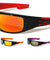 Temple Fire Print Color Mirror Lens Rectangle Sports Wholesale Sunglasses