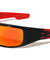 Temple Fire Print Color Mirror Lens Rectangle Sports Wholesale Sunglasses