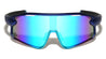 Color Mirror One Piece Shield Lens Cutout Accent Sports Wholesale Sunglasses