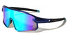 Color Mirror One Piece Shield Lens Cutout Accent Sports Wholesale Sunglasses