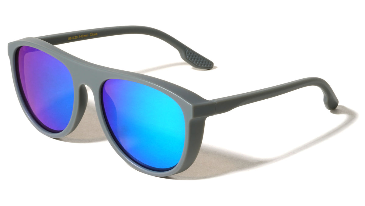 Color Mirror Side Rim Shield Sports Aviators Wholesale Sunglasses