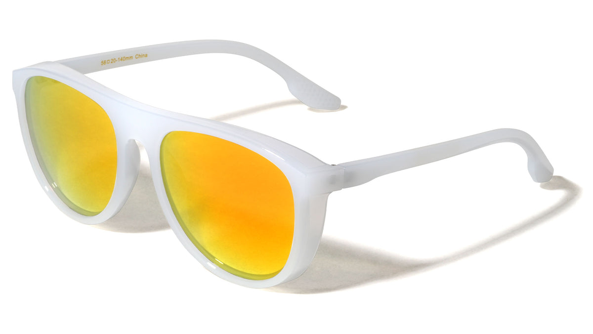 Color Mirror Side Rim Shield Sports Aviators Wholesale Sunglasses