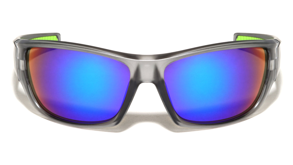Color Mirror Wide Rectangle Sports Wholesale Sunglasses