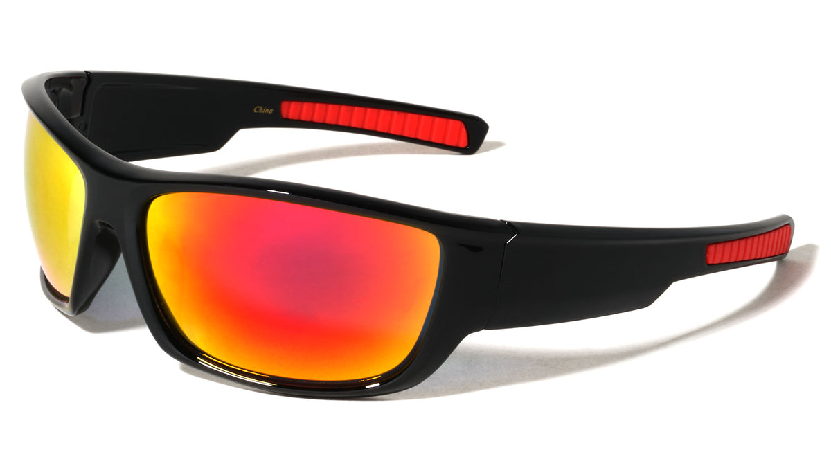 Color Mirror Wide Rectangle Sports Wholesale Sunglasses