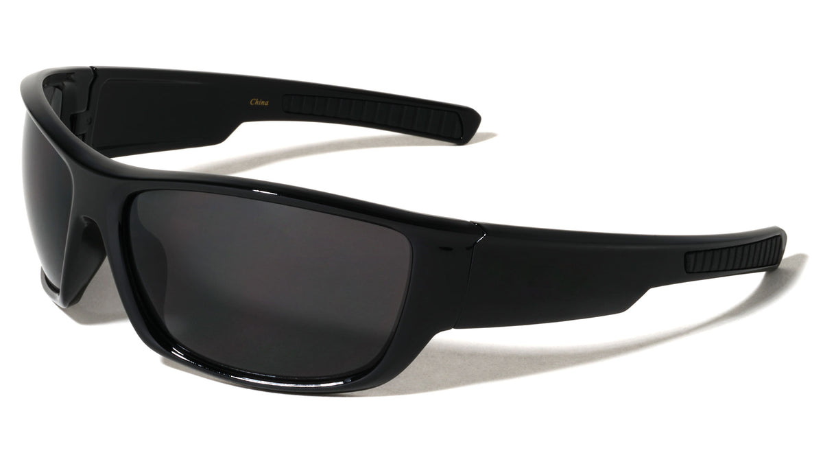 Color Mirror Wide Rectangle Sports Wholesale Sunglasses