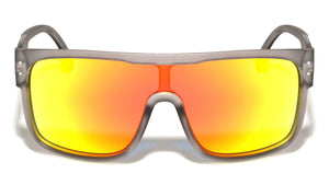 Frosted Crystal Color Mirror One Piece Shield Rectangle Sports Wholesale Sunglasses